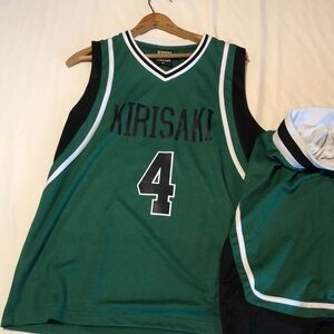 Green and Black Kirisaki Basketball Jersey Set